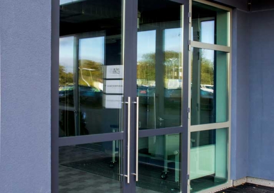 entrance doors are made of steel profile