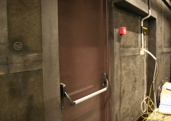 Fire door with anti-panic opening system