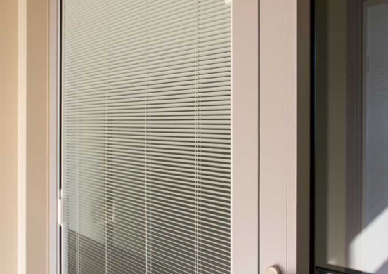 aluminum doors, including integral blind panels