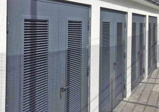 steel doors with transformer grilles