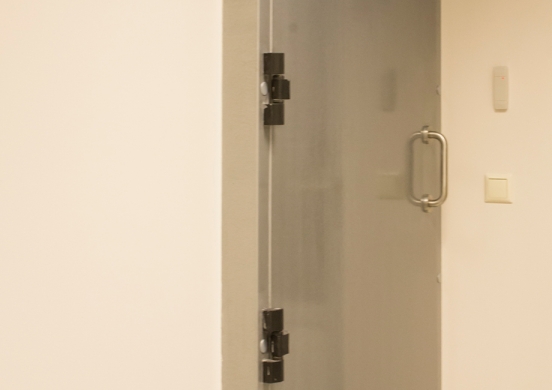 steel door (thickness of lead in filling up to 2 cm)