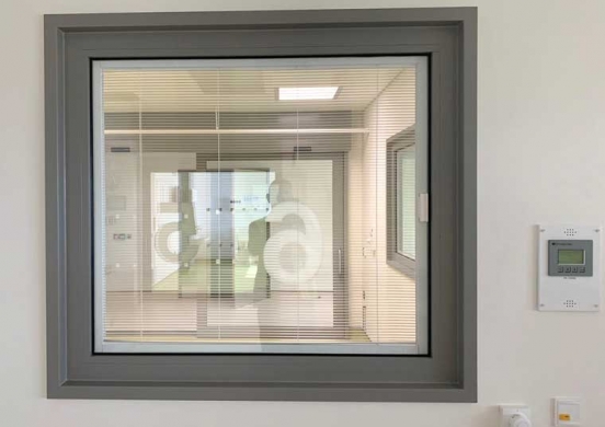 aluminum windows, including integral blind panels