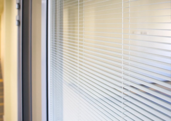 aluminum doors, including integral blind panels