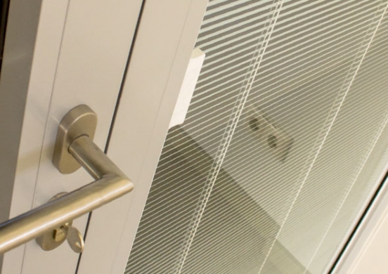 aluminum doors, including integral blind panels