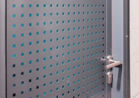 Steel perforated door