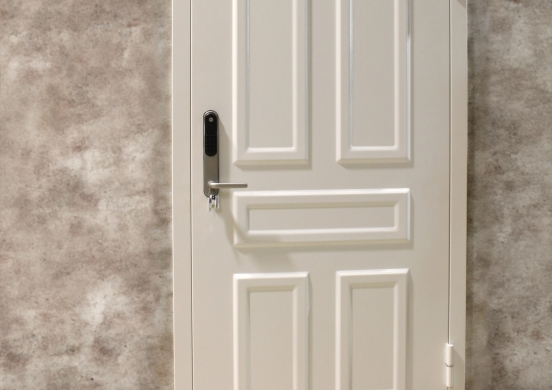 entrance steel door with embossed decorative pattern